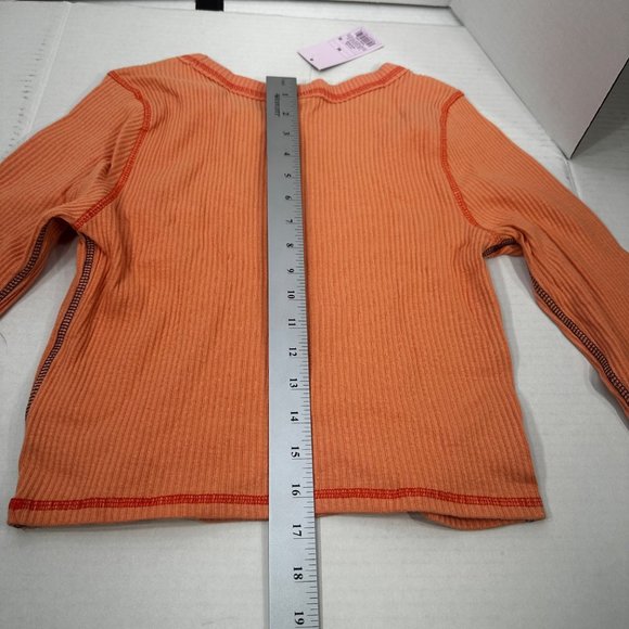 Wild Fable Women's Size Med Long Sleeve Slim Fit Baby Ribbed Tee Shirt Peach New - Picture 13 of 13